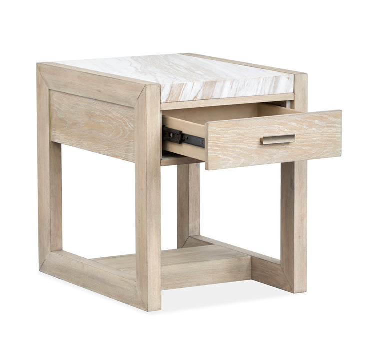 Table de bout Penley de 20 po avec rangement - chamois galerie