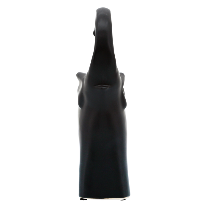 Figurine d’éléphant contemporaine de 10,75 po - noir mat