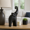 10.75” Contemporary Elephant Figurine – Matte Black | Figurine d’éléphant contemporaine de 10,75 po - noir mat