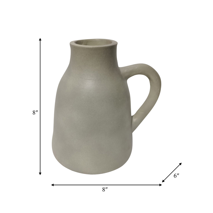 Vase de 8,75 po en terre cuite avec poignée - vert 