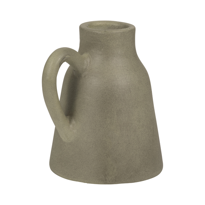 Vase de 8,75 po en terre cuite avec poignée - vert 