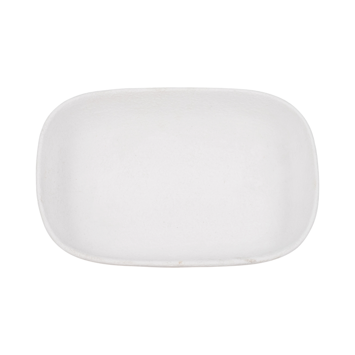 Bol rectangulaire arrondi de 10 po en céramique - blanc 