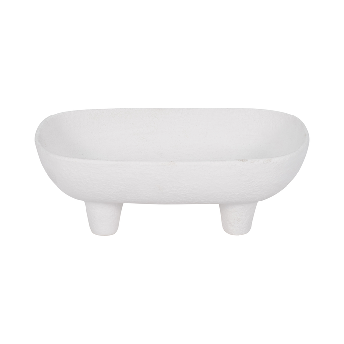 Bol rectangulaire arrondi de 10 po en céramique - blanc 