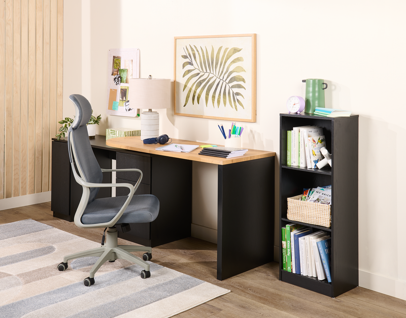 Chaise de bureau réglable Bennet de 24.4 po en mailles - grise