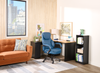 Ridley 55.1" Convertible L-Shaped Desk with 3-Drawers - Black and Oak | Bureau convertible en forme de L Ridley 55.1 po avec 3 tiroirs - noir et chêne