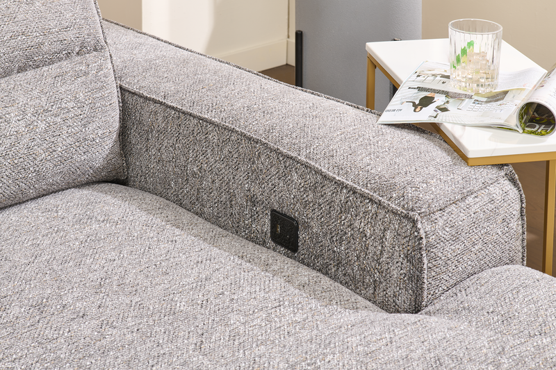 Sofa sectionnel Prestige de Shaquille O’Neal Home 6 pièces avec inclinaison et coulissement électrique - gris