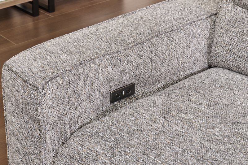 Sofa sectionnel Prestige de Shaquille O’Neal Home 6 pièces avec inclinaison et coulissement électrique - gris