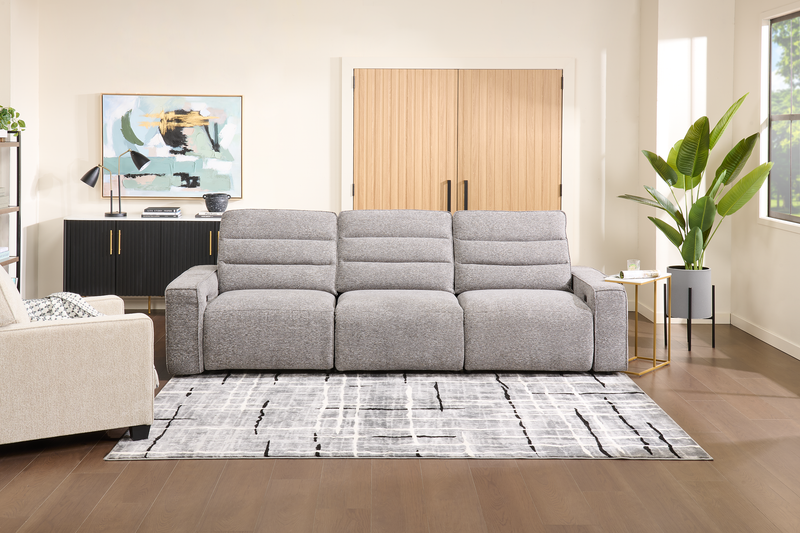 Sofa sectionnel Prestige de Shaquille O’Neal Home 3 pièces avec inclinaison électrique - gris
