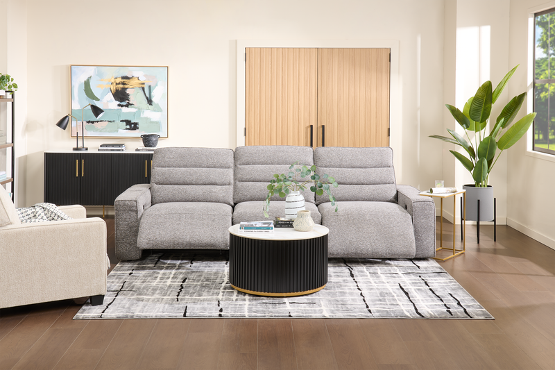 Sofa sectionnel Prestige de Shaquille O’Neal Home 3 pièces avec inclinaison électrique - gris