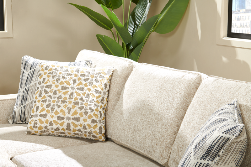 Sofa sectionnel réversible Lennox fabriqué au Canada en tissu de chenille avec coussins réversibles - taupe