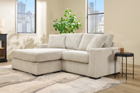  Sofa sectionnel Willow 2 pièces en tissu avec coussins amovibles et pouf de fauteuil long - sable