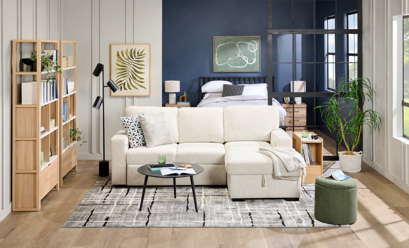 Pouf de rangement rond Saskatoon de 17 po en velours côtelé - vert
