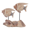 11” Natural Wood Fish on Stand – Red | Poisson sur socle de _ po en bois naturel - rouge