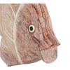 11” Natural Wood Fish on Stand – Red | Poisson sur socle de _ po en bois naturel - rouge