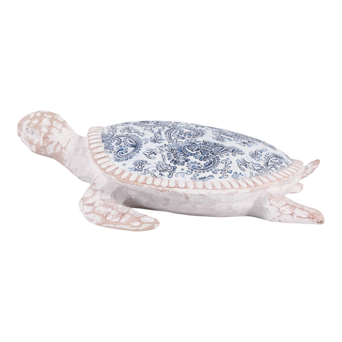 Tortue dans sa carapace de 4 po à motif cachemire - bleu clair