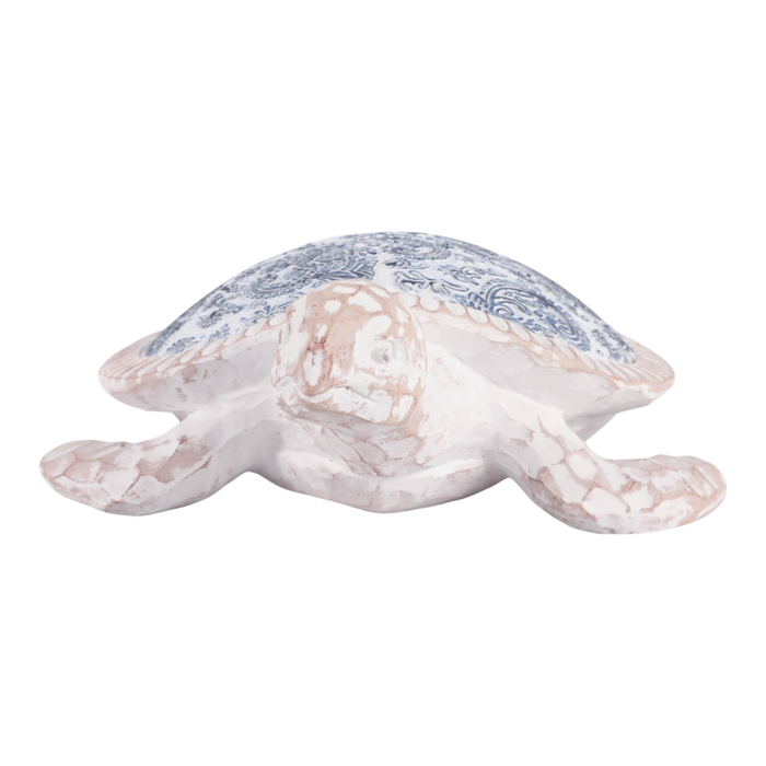 Tortue dans sa carapace de 4 po à motif cachemire - bleu clair