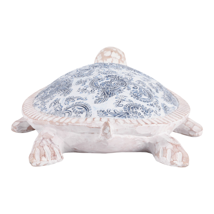 Tortue dans sa carapace de 4 po à motif cachemire - bleu clair