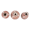 6.75” Set of 3 Ceramic Floral Cottage Bud Vases – Red and Ivory  | Ensemble de 3 vases à fleurs Cottage de 6,75 po en céramique à motif floral- rouge et ivoire