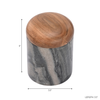 5” Curved Marble Box with Acacia Wood – Stone | Boîte courbée de 5 po en marbre avec acacia - pierre
