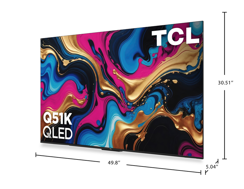 Téléviseur intelligent QLED TCL catégorie Q UHD 4K de 50 po avec HDR et Google TVMC – 50Q51K