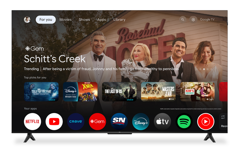 Téléviseur intelligent QLED TCL catégorie Q UHD 4K de 50 po avec HDR et Google TVMC – 50Q51K