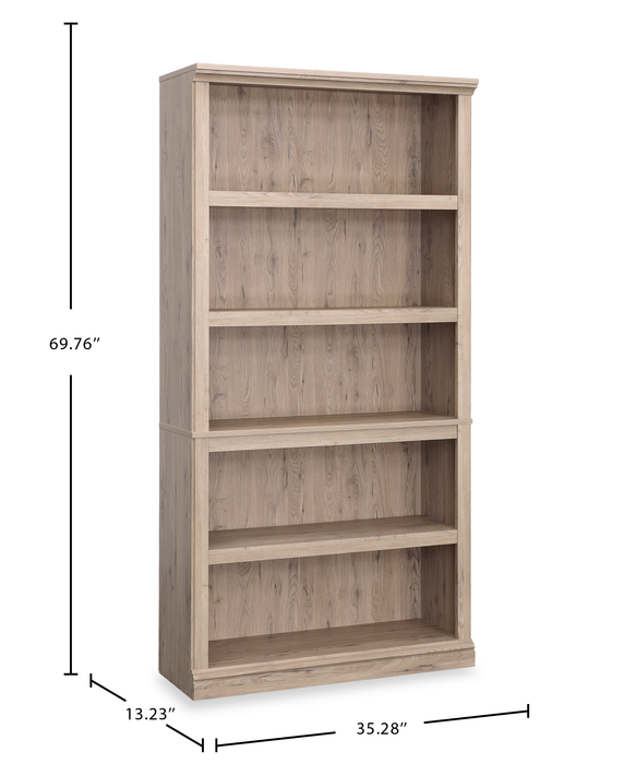 Bibliothèque Alcott de 35,28 po à 5 tablettes dont 3 tablettes réglables - chêne Laurel
