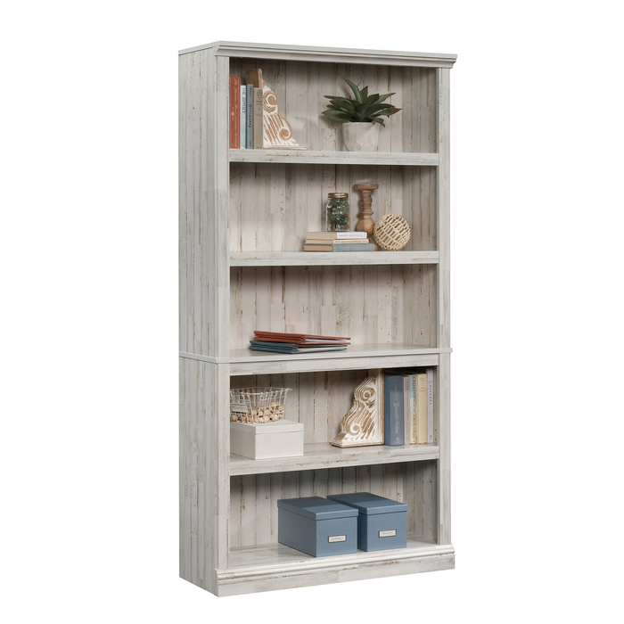 Bibliothèque Alcott de 35,28 po à 5 tablettes dont 3 tablettes réglables - bois blanc
