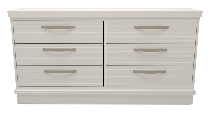 Commode de chambre à coucher Alpine de 62 po (L) x 32 po (H) à 6 tiroirs, fabriquée au Canada - blanche