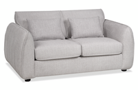 Causeuse Annex de 65 po fabriquée au Canada en tissu avec coussins décoratifs - grise