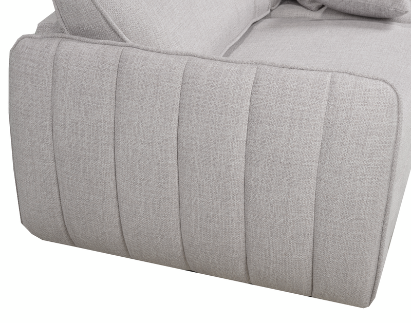 Sofa Annex de 90 po fabriqué au Canada en tissu avec coussins décoratifs - gris