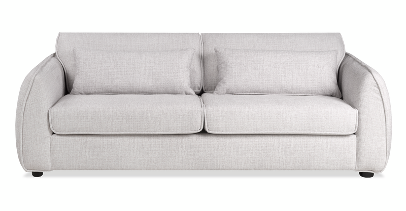 Sofa Annex de 90 po fabriqué au Canada en tissu avec coussins décoratifs - gris