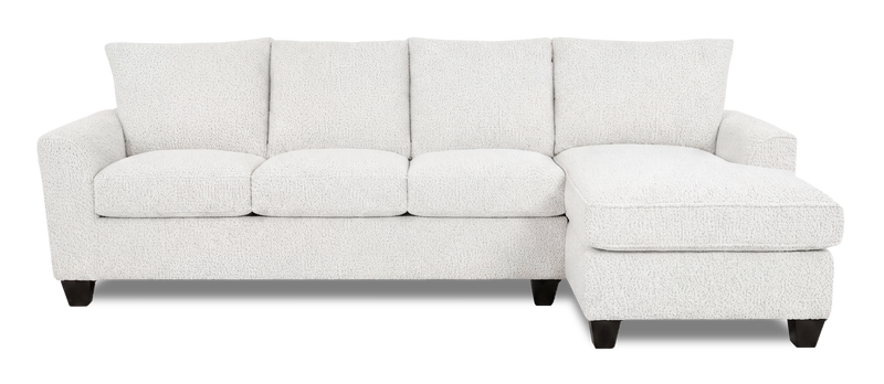 Sofa avec fauteuil long de droite personnalisable Arc de Sofa Lab fabriqué au Canada en tissu - Teddy Snow