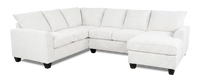 Sofa sectionnel de droite 3 pièces avec fauteuil long personnalisable Arc de Sofa Lab fabriqué au Canada en tissu - Teddy Snow