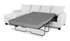 Made in Canada Customizable Sofa Lab Arc Fabric Left-Facing Sofabed Sectional - Teddy Snow | Sofa-lit sectionnel de gauche personnalisable Arc de Sofa Lab fabriqué au Canada en tissu - Teddy Snow