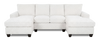 Made in Canada Customizable Sofa Lab Arc Fabric Double Chaise Sectional - Teddy Snow | Sofa sectionnel avec deux fauteuils longs personnalisable Arc de Sofa Lab fabriqué au Canada en tissu - Teddy Snow