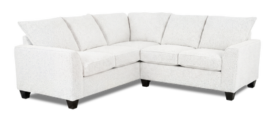 Made in Canada Customizable Sofa Lab Arc 2-Piece Fabric Sectional - Teddy Snow | Sofa sectionnel 2 pièces personnalisable Arc de Sofa Lab fabriqué au Canada en tissu - Teddy Snow