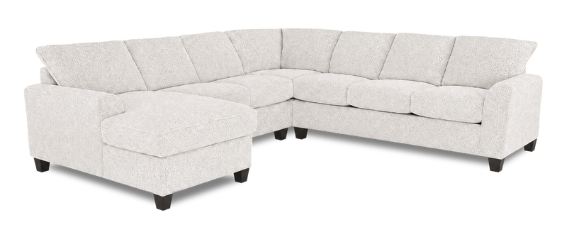 Sofa sectionnel de gauche 4 pièces avec fauteuil long personnalisable Arc de Sofa Lab fabriqué au Canada en tissu - Teddy Riverrock
