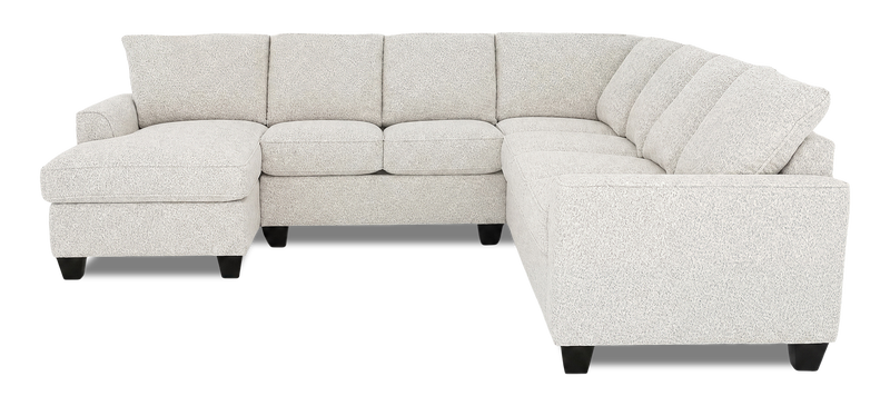 Sofa sectionnel de gauche 4 pièces avec fauteuil long personnalisable Arc de Sofa Lab fabriqué au Canada en tissu - Teddy Riverrock
