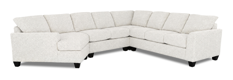 Sofa sectionnel de gauche 4 pièces avec fauteuil enveloppant personnalisable Arc de Sofa Lab fabriqué au Canada en tissu - Teddy Riverrock