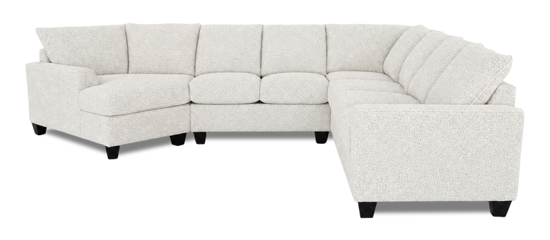 Sofa sectionnel de gauche 4 pièces avec fauteuil enveloppant personnalisable Arc de Sofa Lab fabriqué au Canada en tissu - Teddy Riverrock