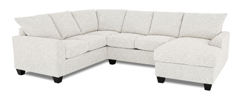 Sofa sectionnel de droite 3 pièces avec fauteuil long personnalisable Arc de Sofa Lab fabriqué au Canada en tissu - Teddy Riverrock