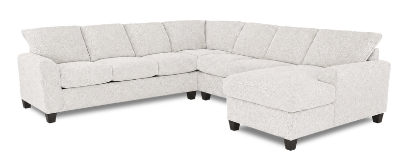 Sofa sectionnel de droite 4 pièces avec fauteuil long personnalisable Arc de Sofa Lab fabriqué au Canada en tissu - Teddy Riverrock