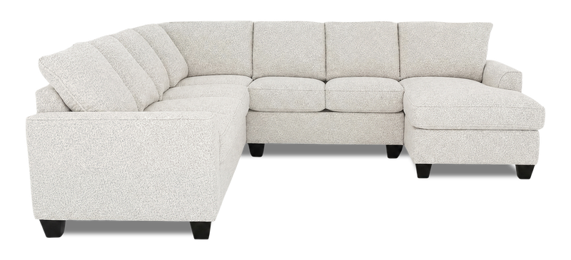 Sofa sectionnel de droite 4 pièces avec fauteuil long personnalisable Arc de Sofa Lab fabriqué au Canada en tissu - Teddy Riverrock