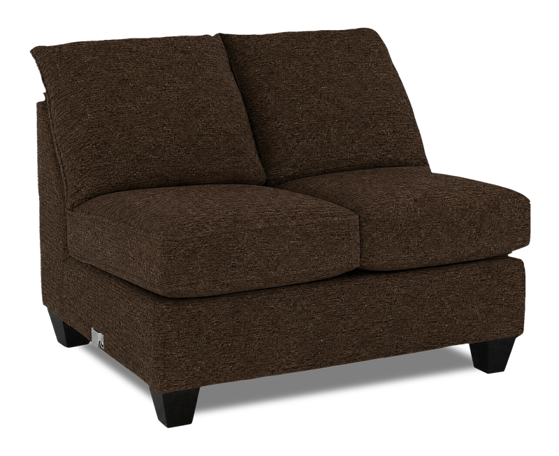 Causeuse sans accoudoirs personnalisable Arc de Sofa Lab de 46 po fabriquée au Canada en tissu - Teddy Walnut