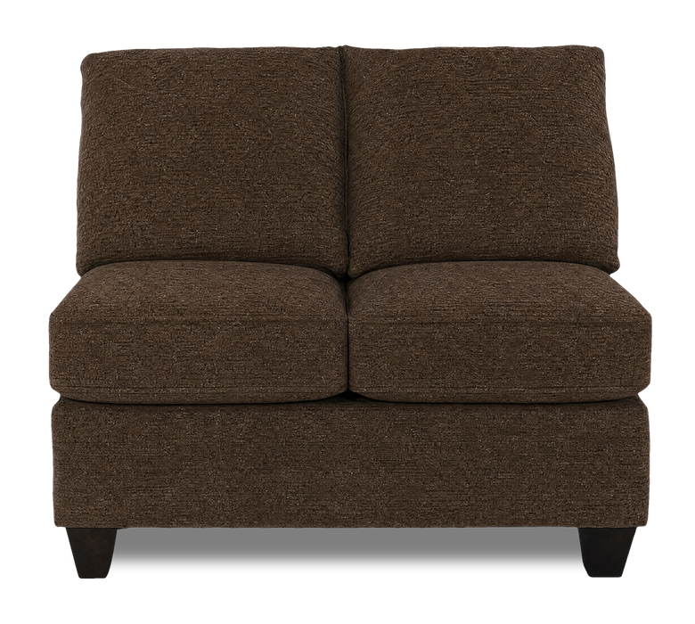 Causeuse sans accoudoirs personnalisable Arc de Sofa Lab de 46 po fabriquée au Canada en tissu - Teddy Walnut