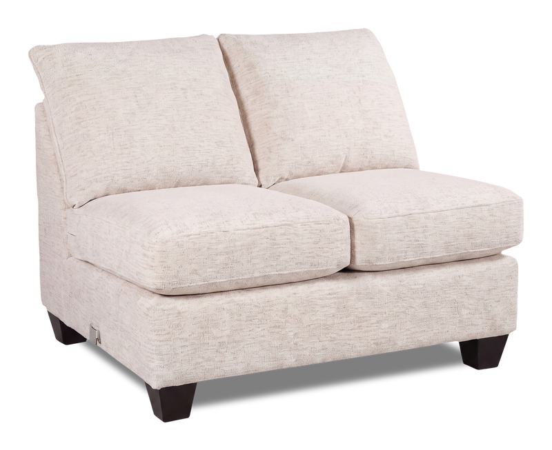 Causeuse sans accoudoirs personnalisable Arc de Sofa Lab de 46 po fabriquée au Canada en tissu - Chenille White