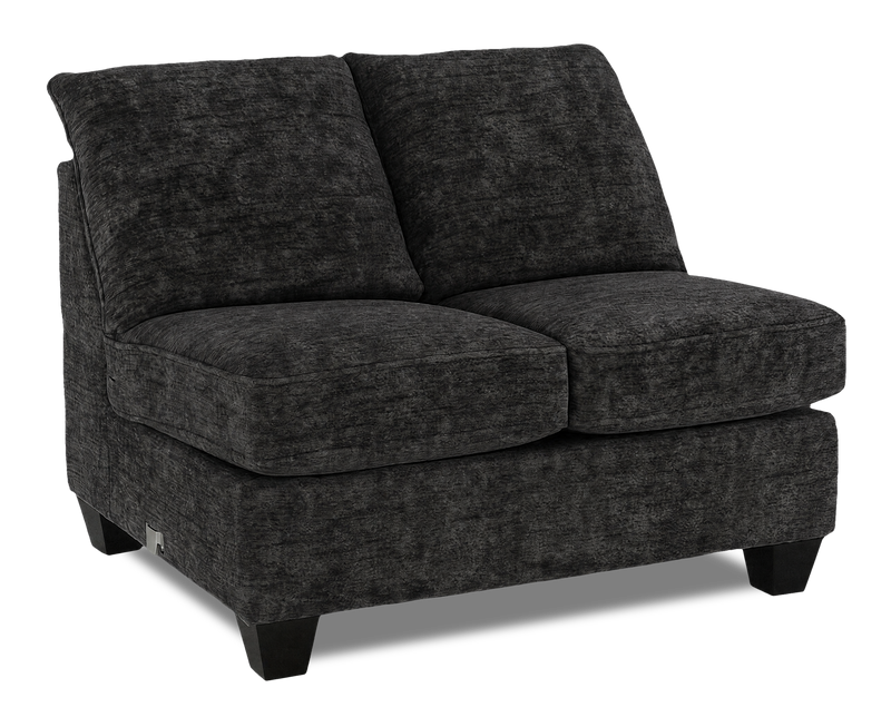 Causeuse sans accoudoirs personnalisable Arc de Sofa Lab de 46 po fabriquée au Canada en tissu - Plush Charcoal 