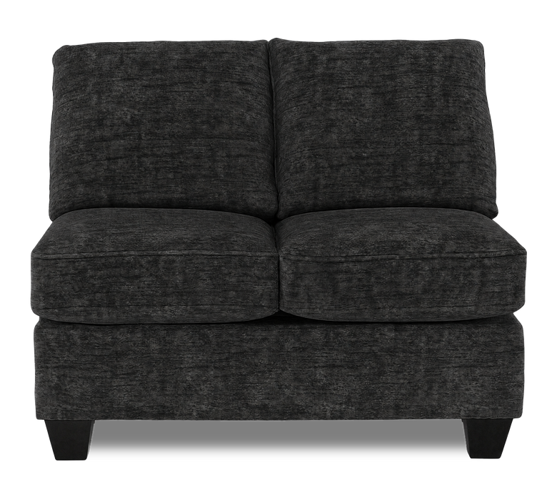 Causeuse sans accoudoirs personnalisable Arc de Sofa Lab de 46 po fabriquée au Canada en tissu - Plush Charcoal 
