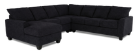  Sofa sectionnel de gauche 4 pièces avec fauteuil long personnalisable Arc de Sofa Lab fabriqué au Canada en tissu - Teddy Raven