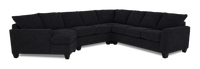 Sofa sectionnel de gauche 4 pièces avec fauteuil enveloppant personnalisable Arc de Sofa Lab fabriqué au Canada en tissu - Teddy Raven